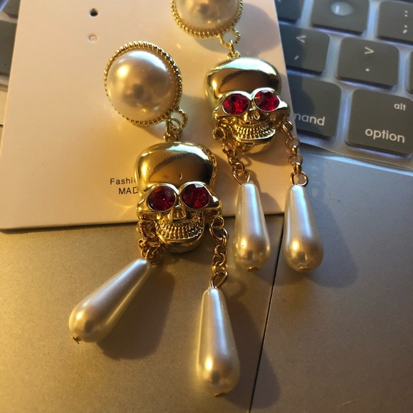 Skull Earrings Funky - Picture 5 of 5